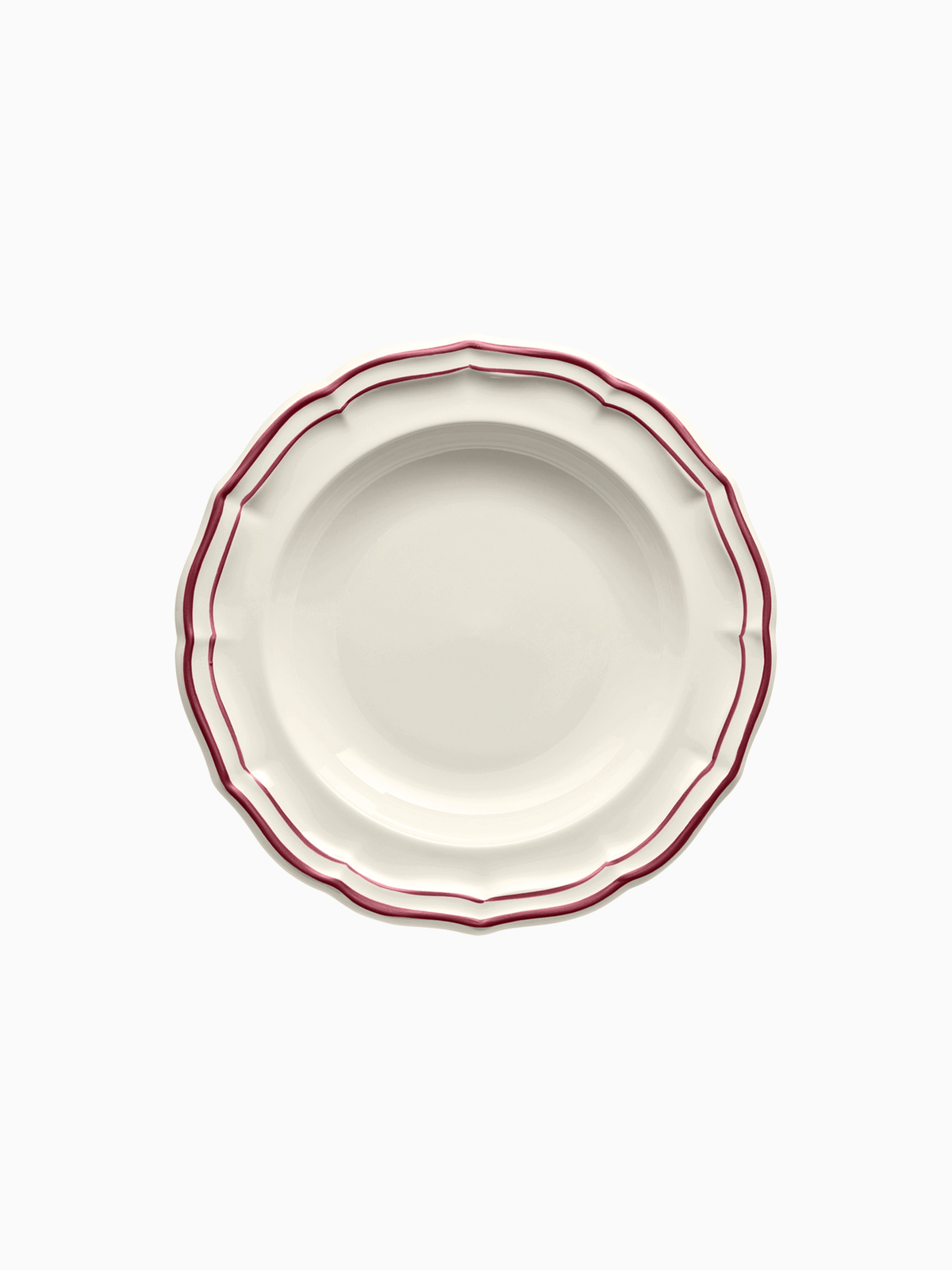 Filet Rim Soup Plates, Set of 4, Burgundy, Gien