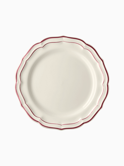 Filet Dinner Plates, Set of 4, Burgundy, Gien