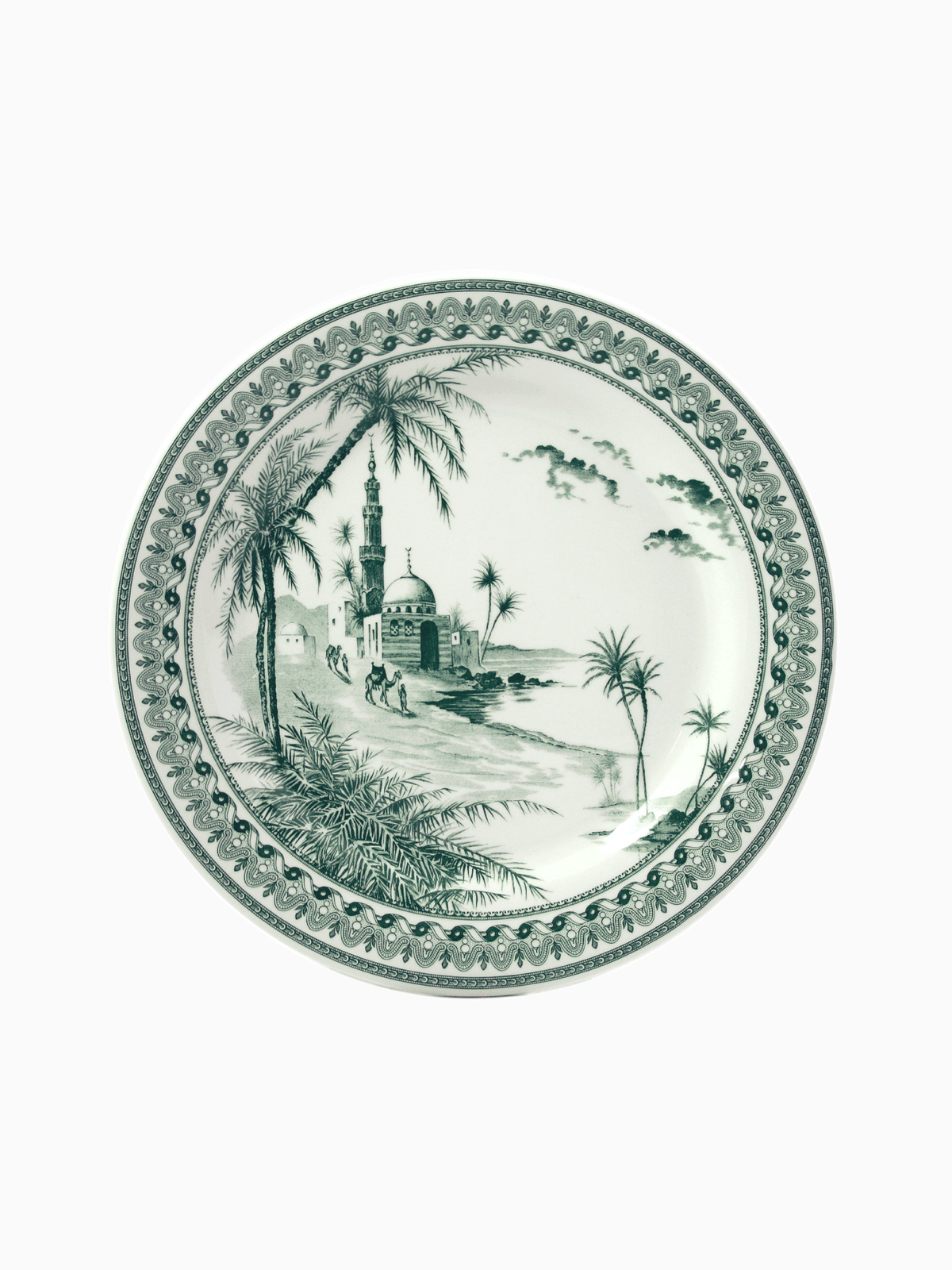 Les Dépareillées Vues d'Orient Dinner Plates, Set of 4, Green, Gien