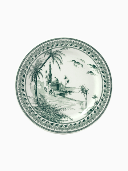 Les Dépareillées Vues d'Orient Dinner Plates, Set of 4, Green, Gien