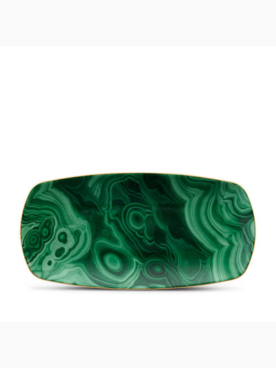 Malachite Rectangular Tray M, L'Objet