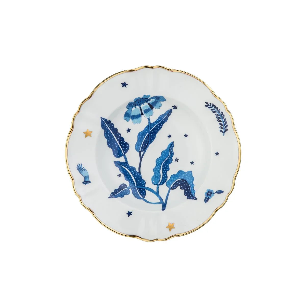 DEEP PLATE BLUE FLOWER