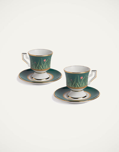Libellula Espresso Cups and Saucers Set of 2, La DoubleJ