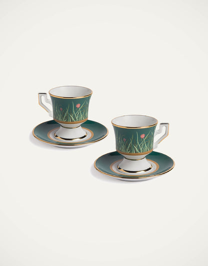 Libellula Espresso Cups and Saucers Set of 2, La DoubleJ