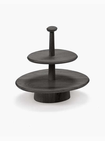 Dune Two-Tier Cake Stand 01, Black, Serax