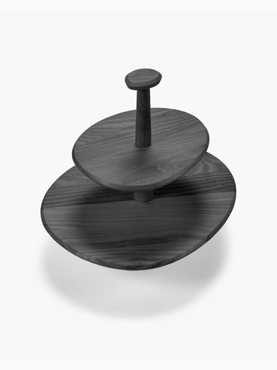 Dune Two-Tier Cake Stand 01, Black, Serax (2)