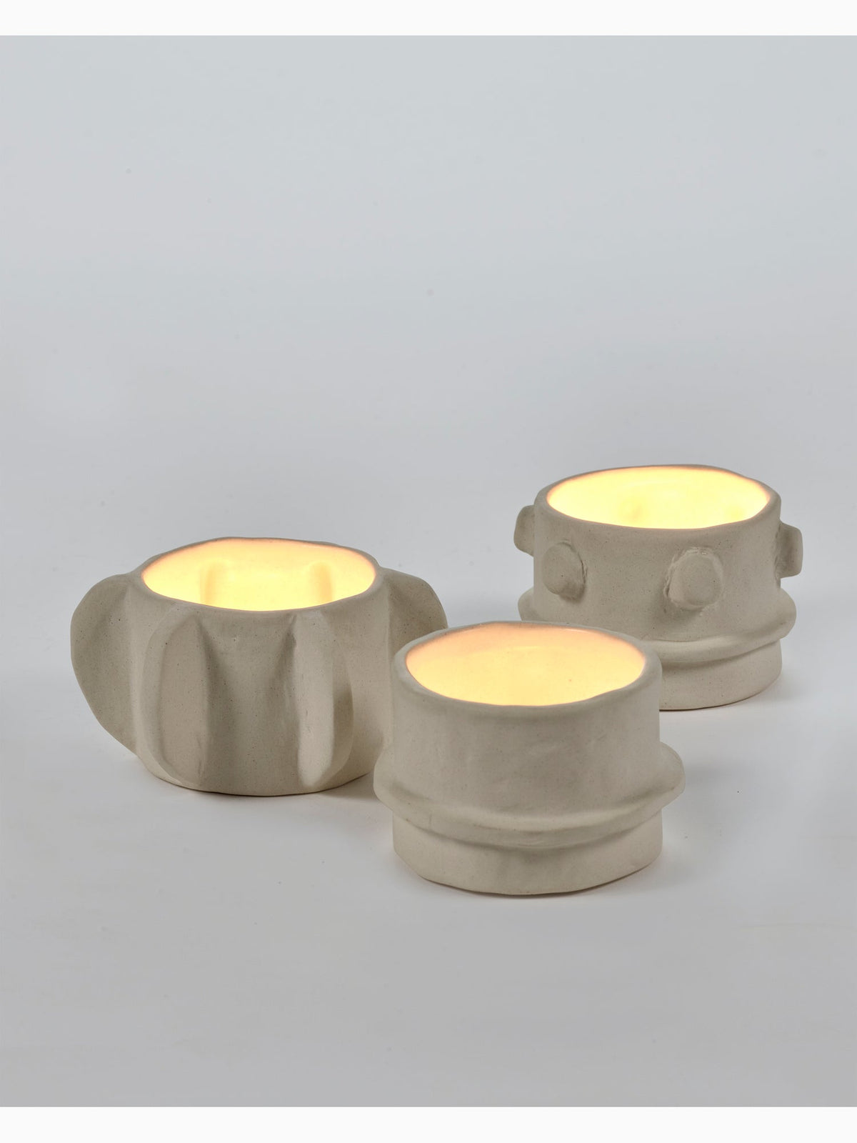 Molly Tealight Holders, Set of 3, Beige, Serax (2)
