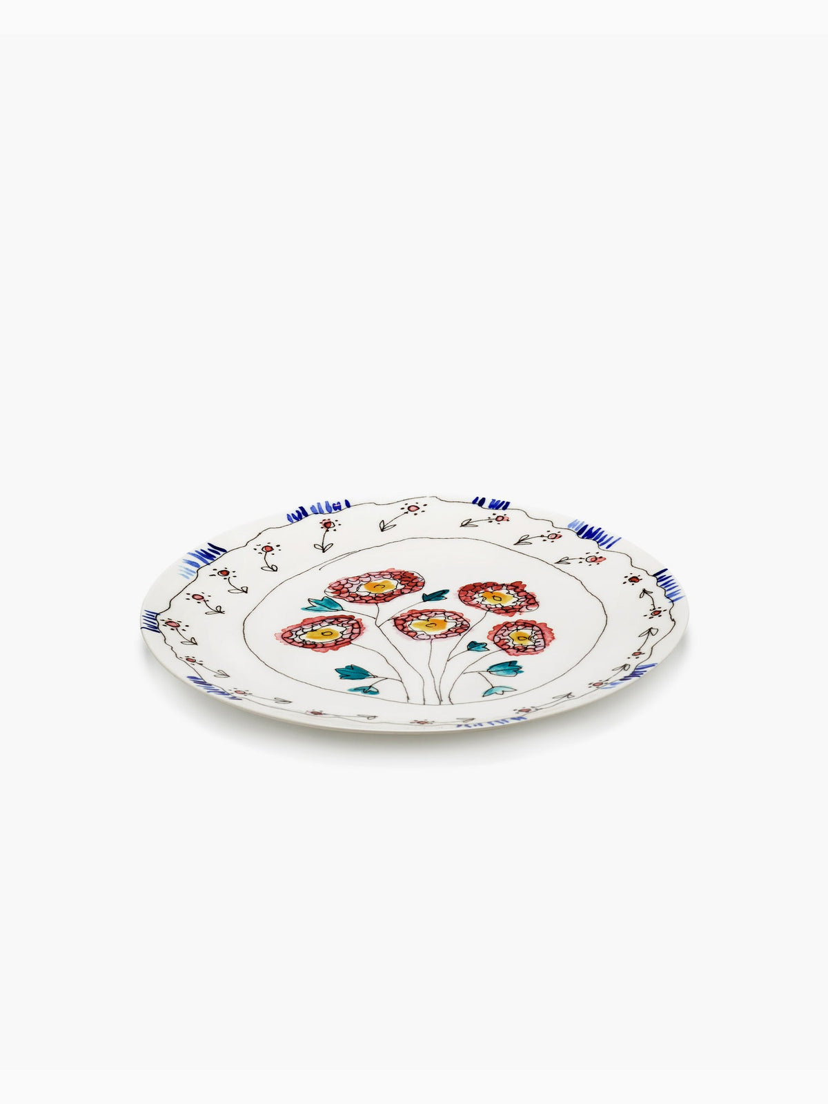 Midnight Flowers Serving Plate S, Anemone Milk, Serax