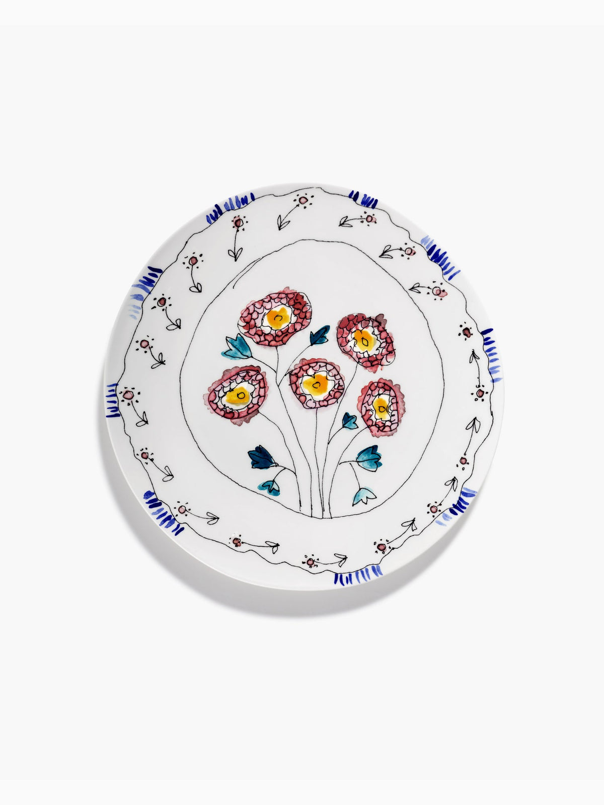 Midnight Flowers Serving Plate S, Anemone Milk, Serax (2)