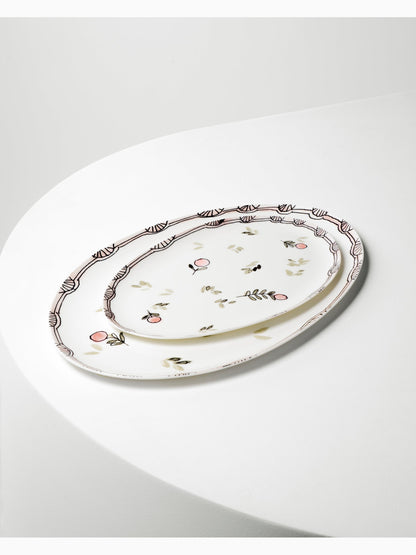Midnight Flowers Oval Plate °2 S, Mirtillo Nude, Serax (2)