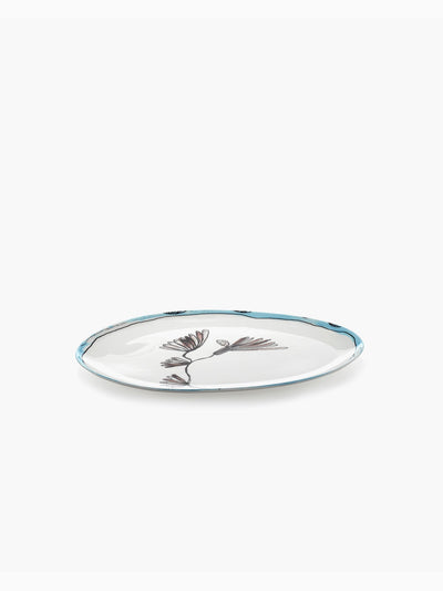 Midnight Flowers Oval Plate °2 S, Camelia Aubergine, Serax