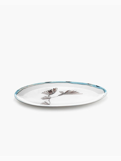 Midnight Flowers Oval Plate °2 L, Camelia Aubergine, Serax