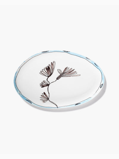 Midnight Flowers Oval Plate °2 L, Camelia Aubergine, Serax (3)
