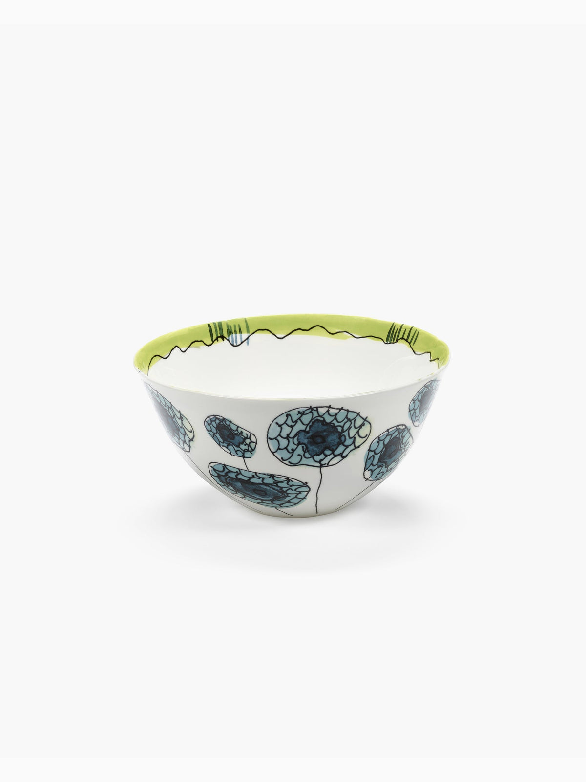 Midnight Flowers Serving Bowl L, Anemone Vaniglia, Serax