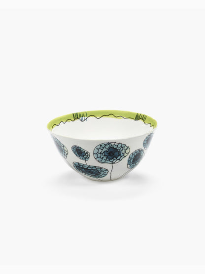 Midnight Flowers Serving Bowl L, Anemone Vaniglia, Serax