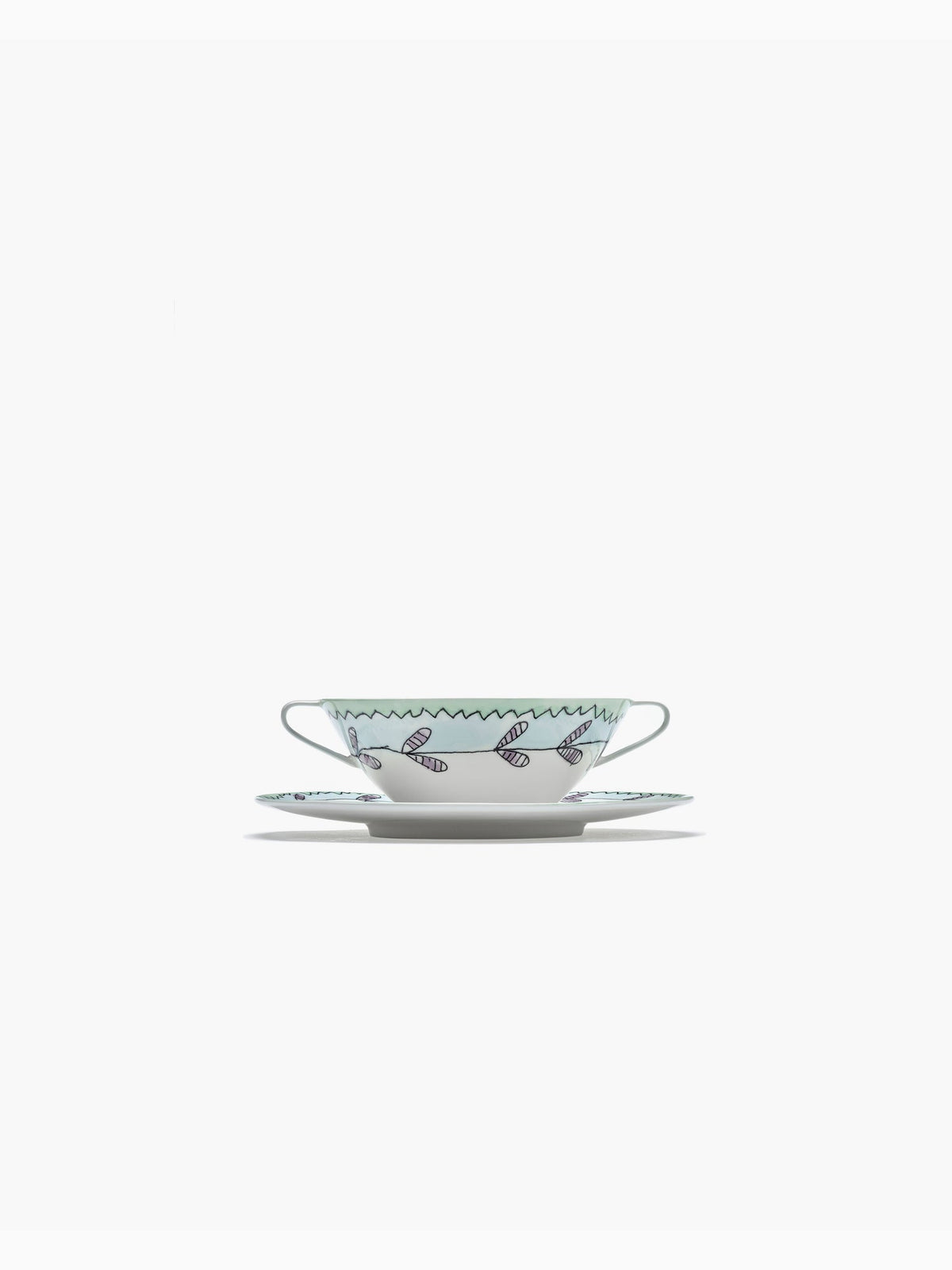 Midnight Flowers Blossom Soup Bowl with Saucer, Milk, Serax (3)