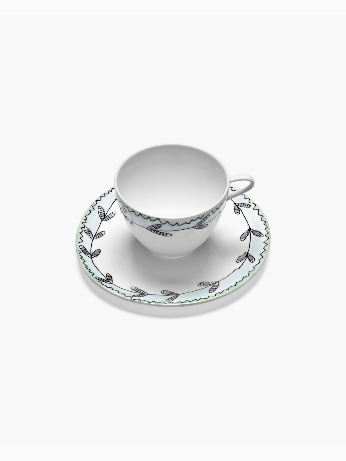 Midnight Flowers Cappuccino Cup with Saucer, Blossom Milk, Serax (3)