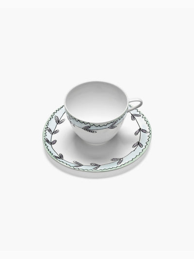 Midnight Flowers Cappuccino Cup with Saucer, Blossom Milk, Serax (3)