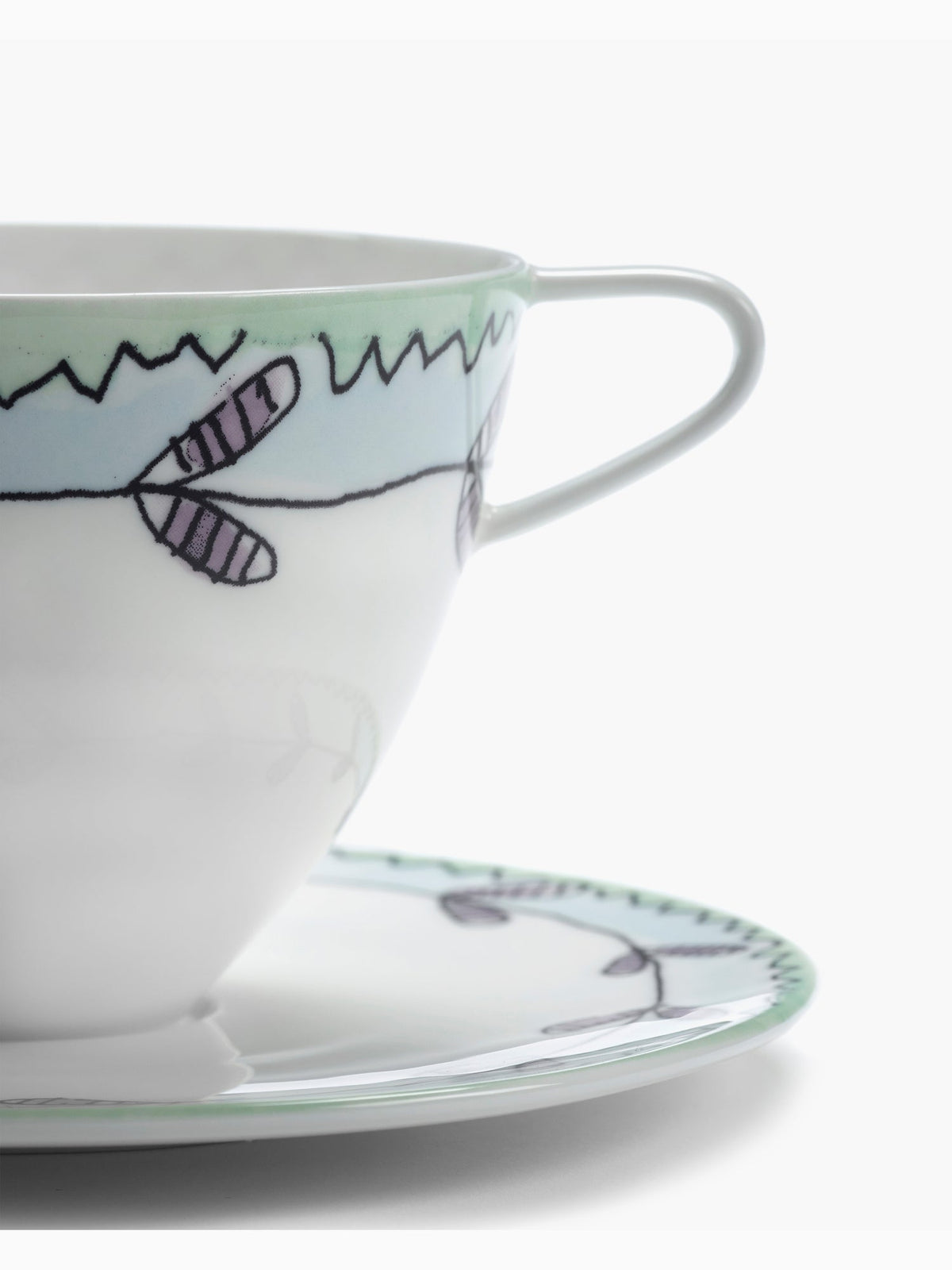 Midnight Flowers Cappuccino Cup with Saucer, Blossom Milk, Serax (5)