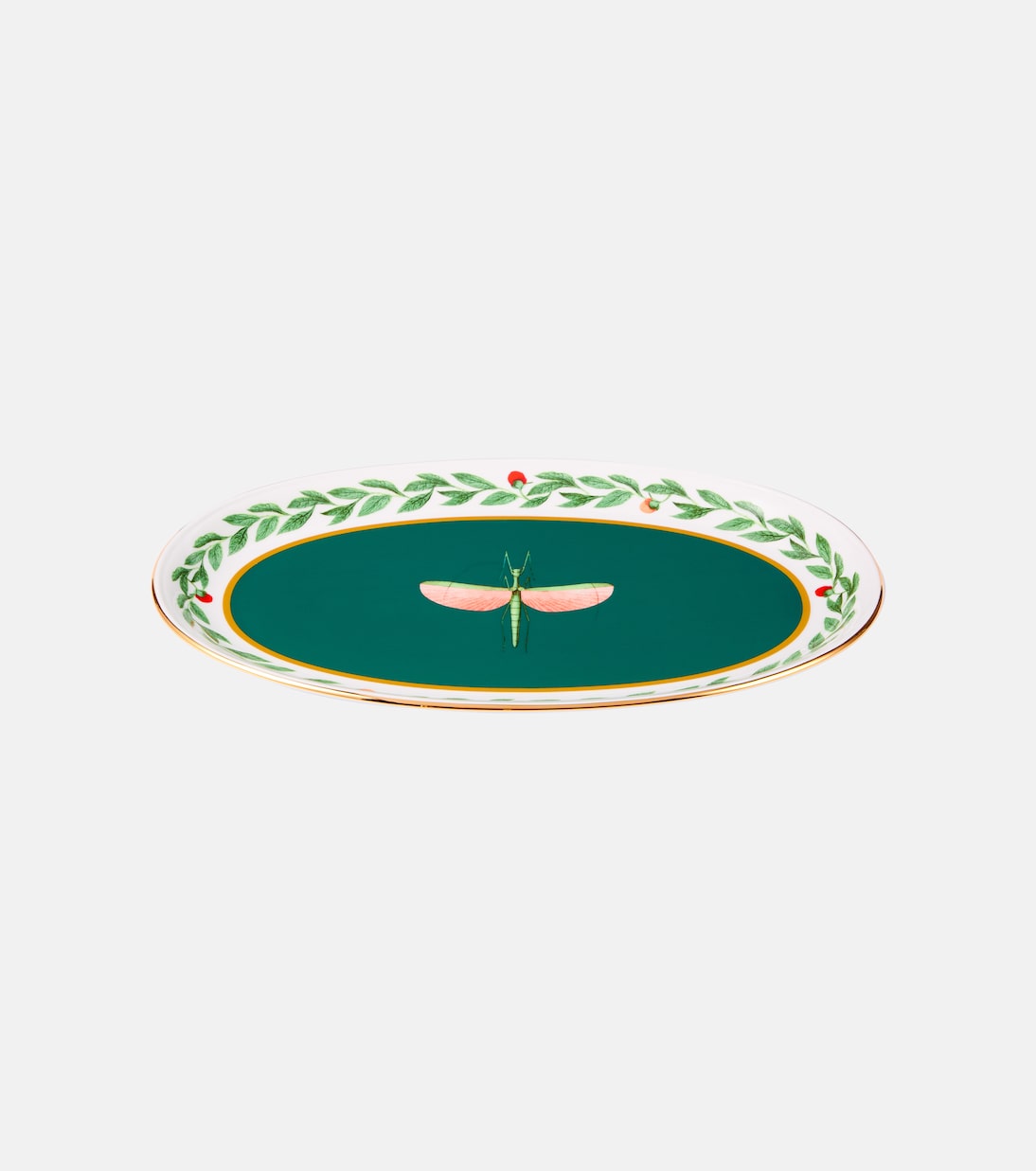 Libellula Oval Platter, Green, La DoubleJ