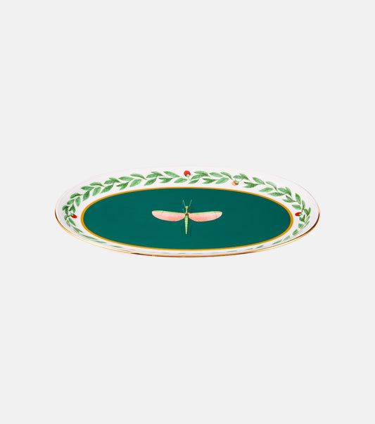 Libellula Oval Platter, Green, La DoubleJ