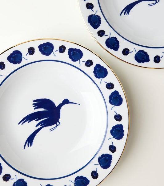 Wildbird Soup Plates Set of 2, Blue, La DoubleJ (2)