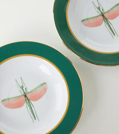 Libellula Soup Plates Set of 2, Green, La DoubleJ (2)