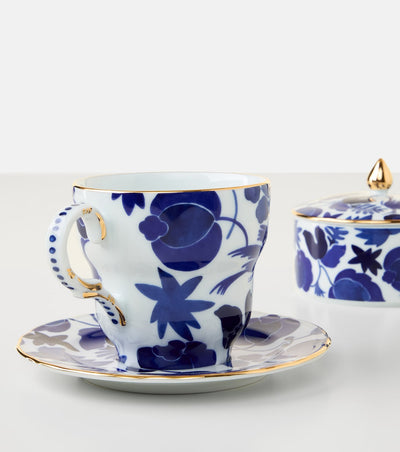 Mama Wildbird Tea Cup and Saucer Set, Blue, La DoubleJ (4)