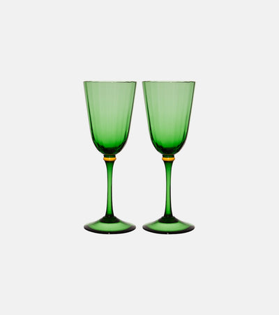 Rainbow Wine Glasses Set of 2, Green, La DoubleJ