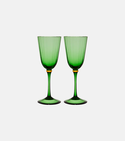 Rainbow Wine Glasses Set of 2, Green, La DoubleJ