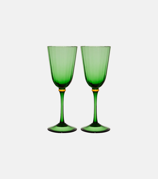 Rainbow Wine Glasses Set of 2, Green, La DoubleJ