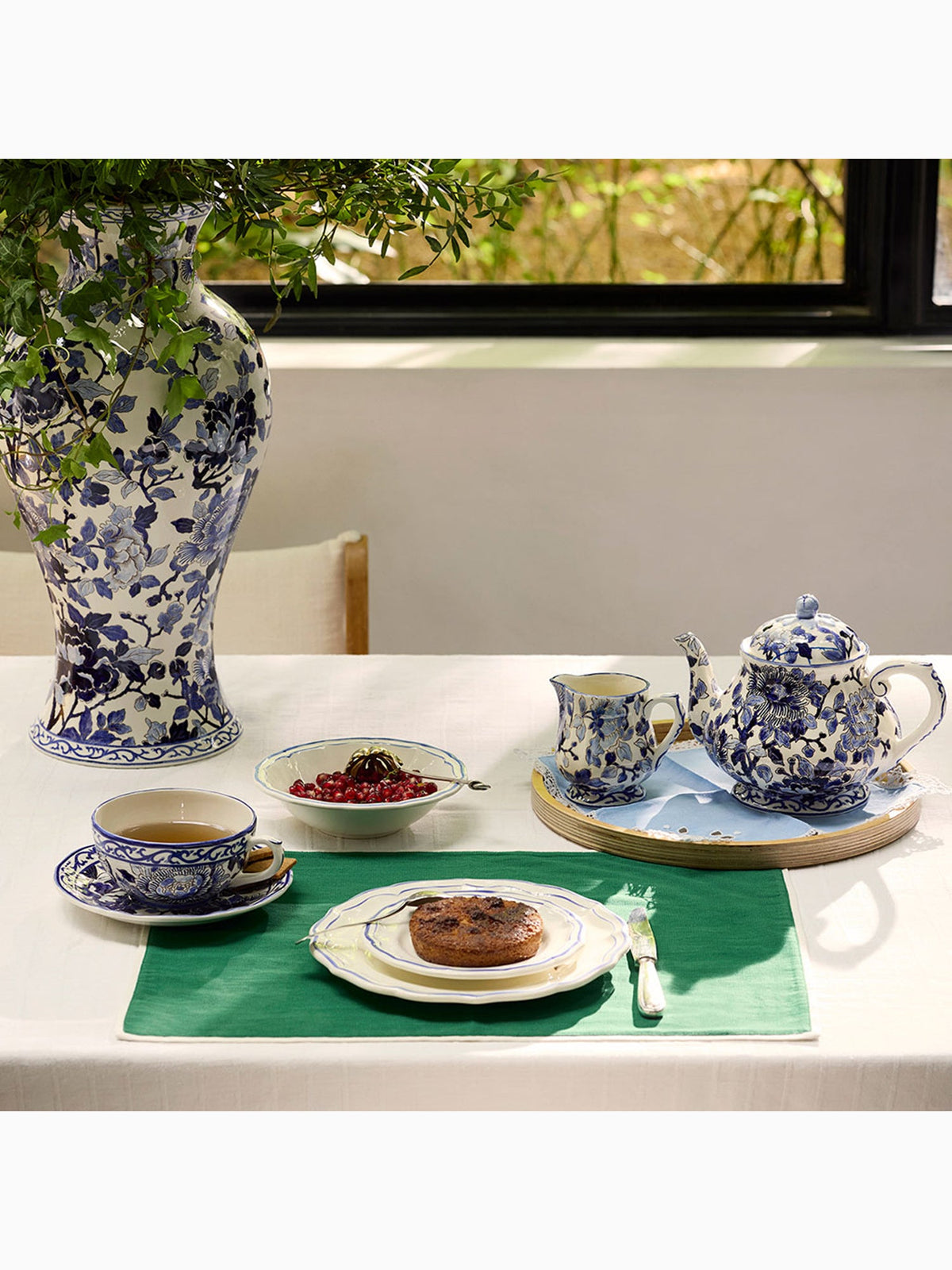 Pivoines Bleues Dessert Plate, Gien (2)