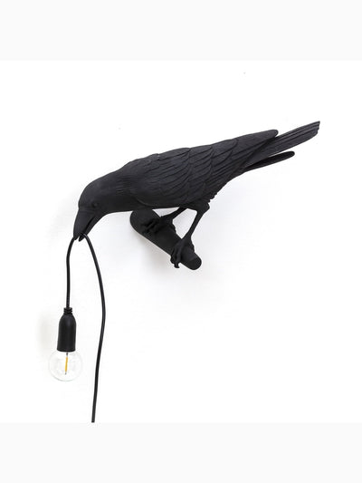 Bird Lamp Looking Left, Black, Seletti