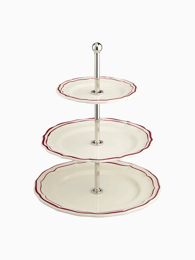 Filet Three-Tier Cake Stand, Burgundy, Gien