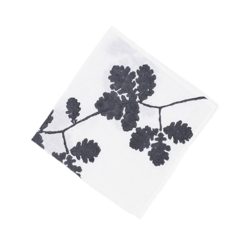 Rovere Linen Napkins 45 × 45 cm, Set of 2, Black, Stamperia Bertozzi