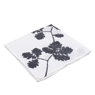 Rovere Linen Napkins 45 × 45 cm, Set of 2, Black, Stamperia Bertozzi (2)