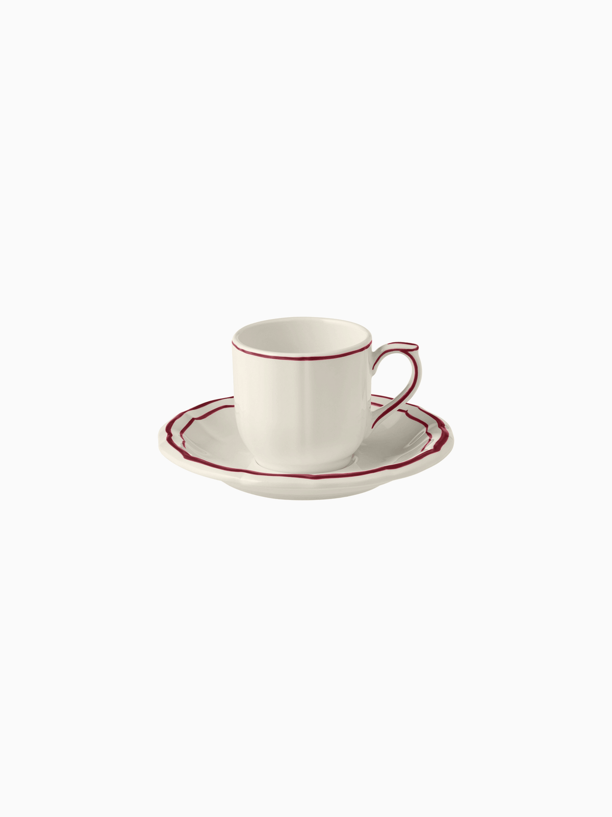 Filet Espresso Cups & Saucers, Burgundy (Set of 2), Gien
