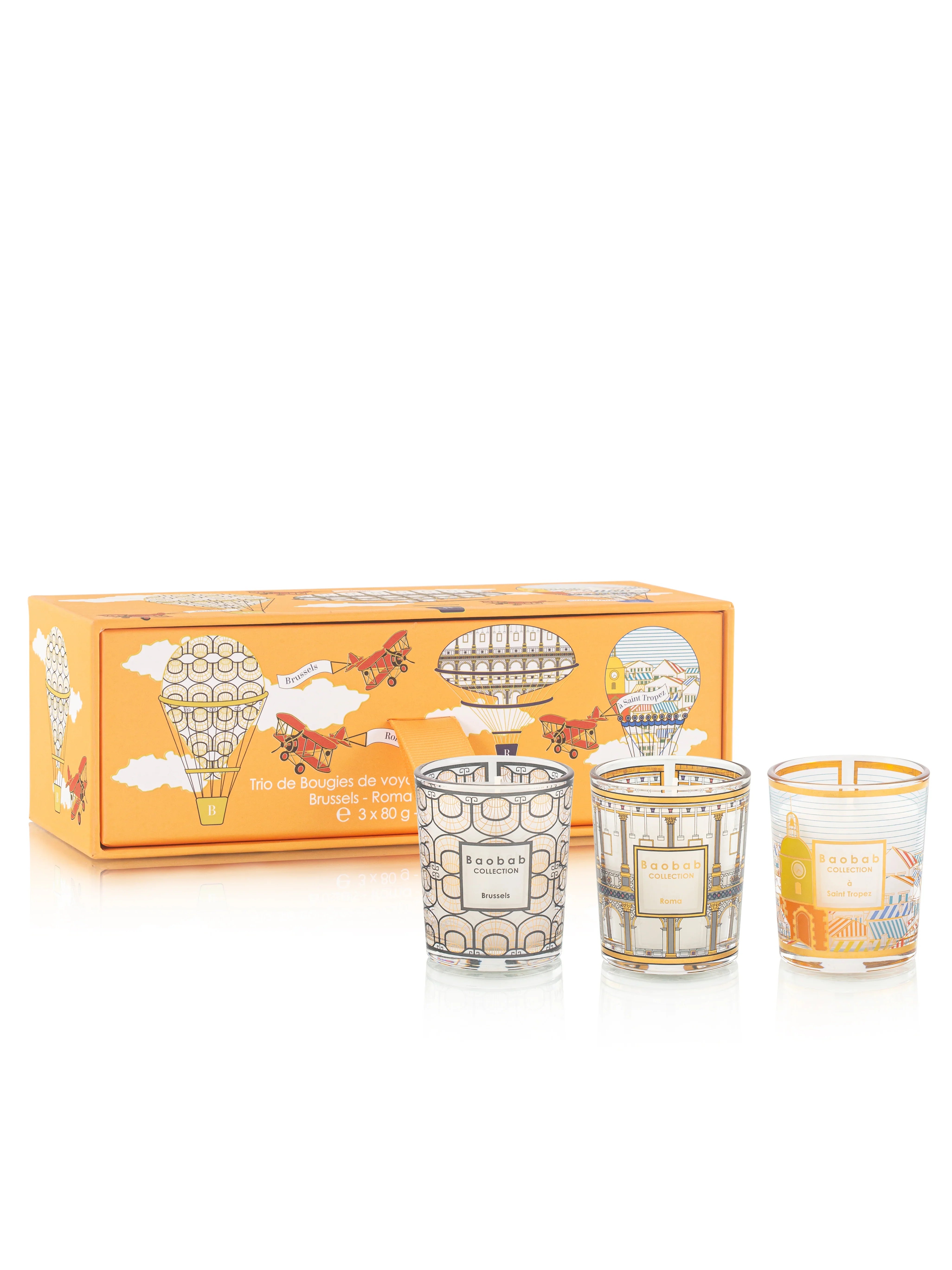 Trio Travel Candles Brussels - Roma - Saint Tropez