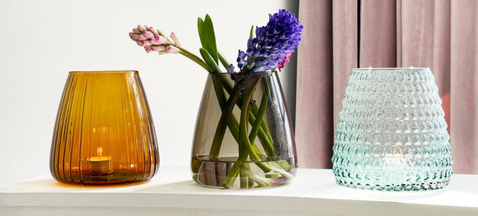 Dim Stripe Vase Small, Smoke Grey, XLBoom (3)