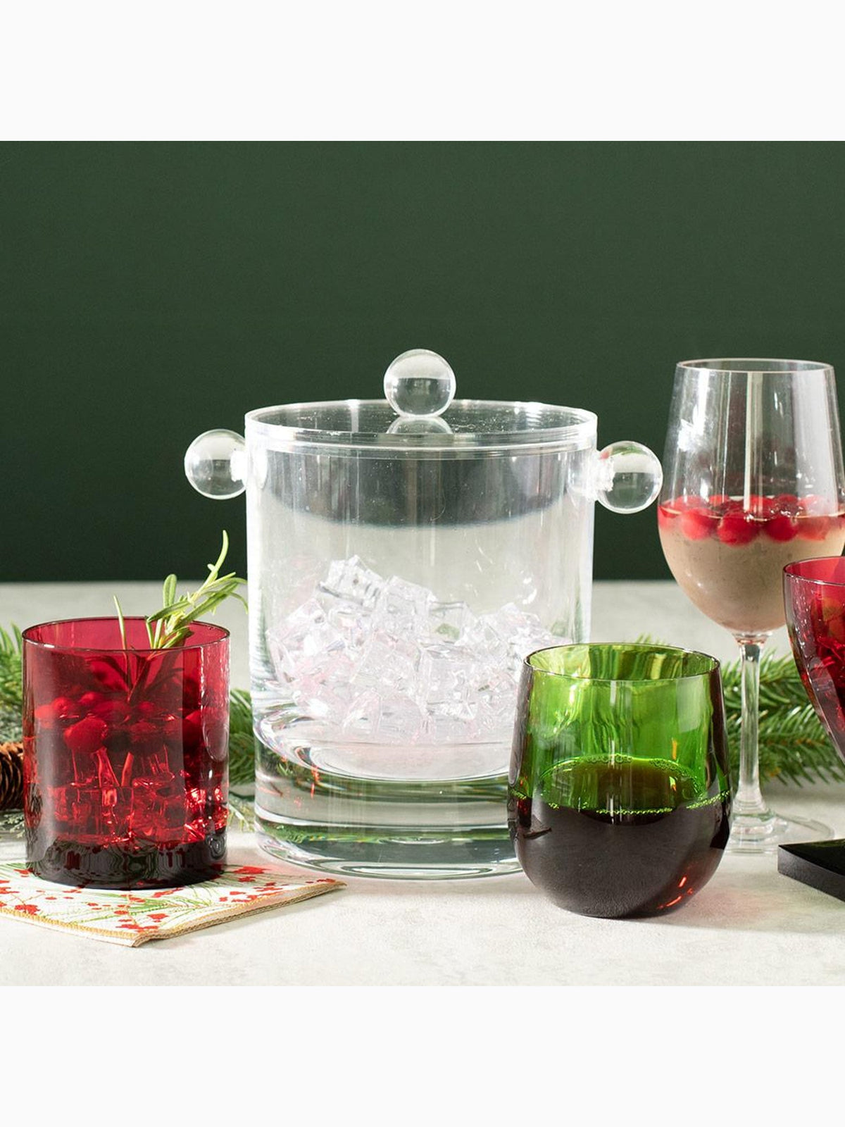 Clear Acrylic Ice Bucket with Lid, Caspari (2)