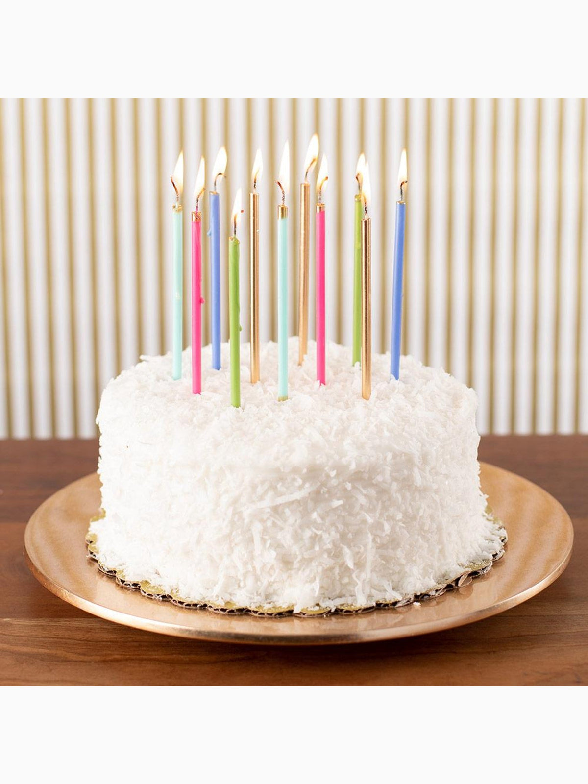 Slim Birthday Candles, Gold, Caspari (4)