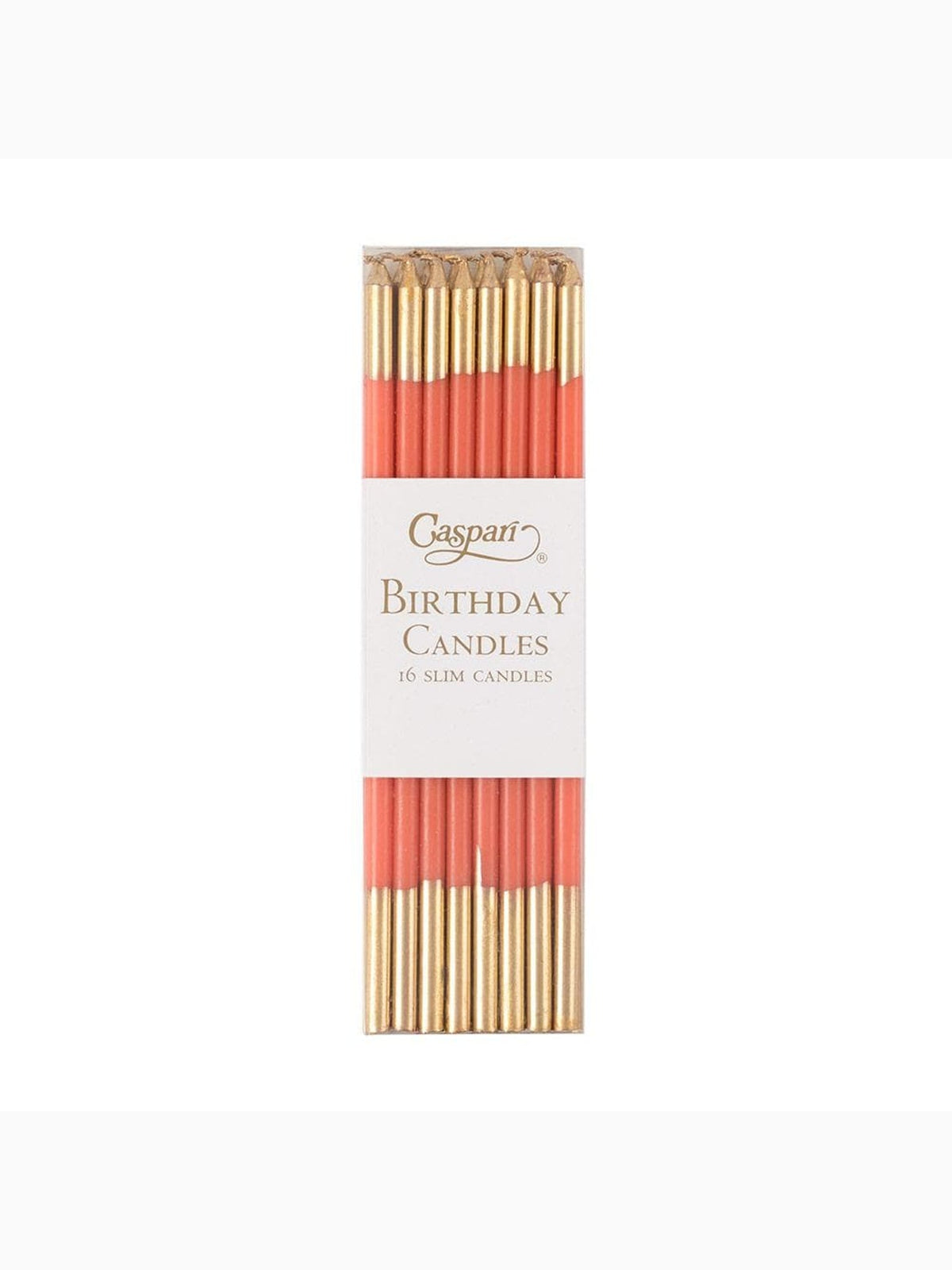 Slim Birthday Candles, Orange & Gold, Caspari