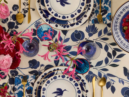 Wildbird Linen Tablecloth L, Blue, La DoubleJ (4)