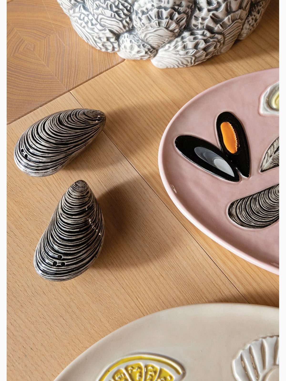 Mussel Salt & Pepper Shakers, &Klevering (2)
