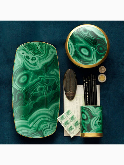 Malachite Rectangular Tray M, L'Objet (2)