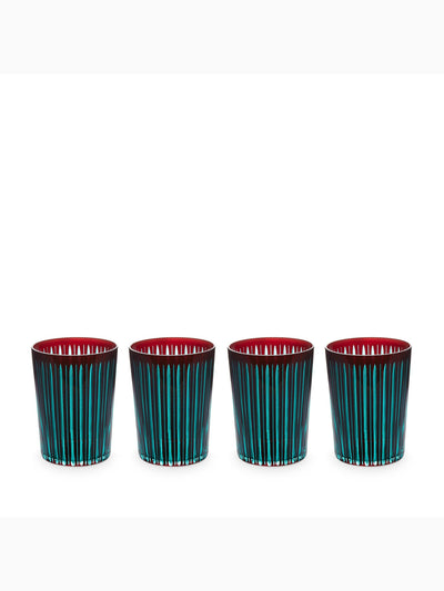 Prism Highball Glasses Set of 4, Bordeaux, L'Objet