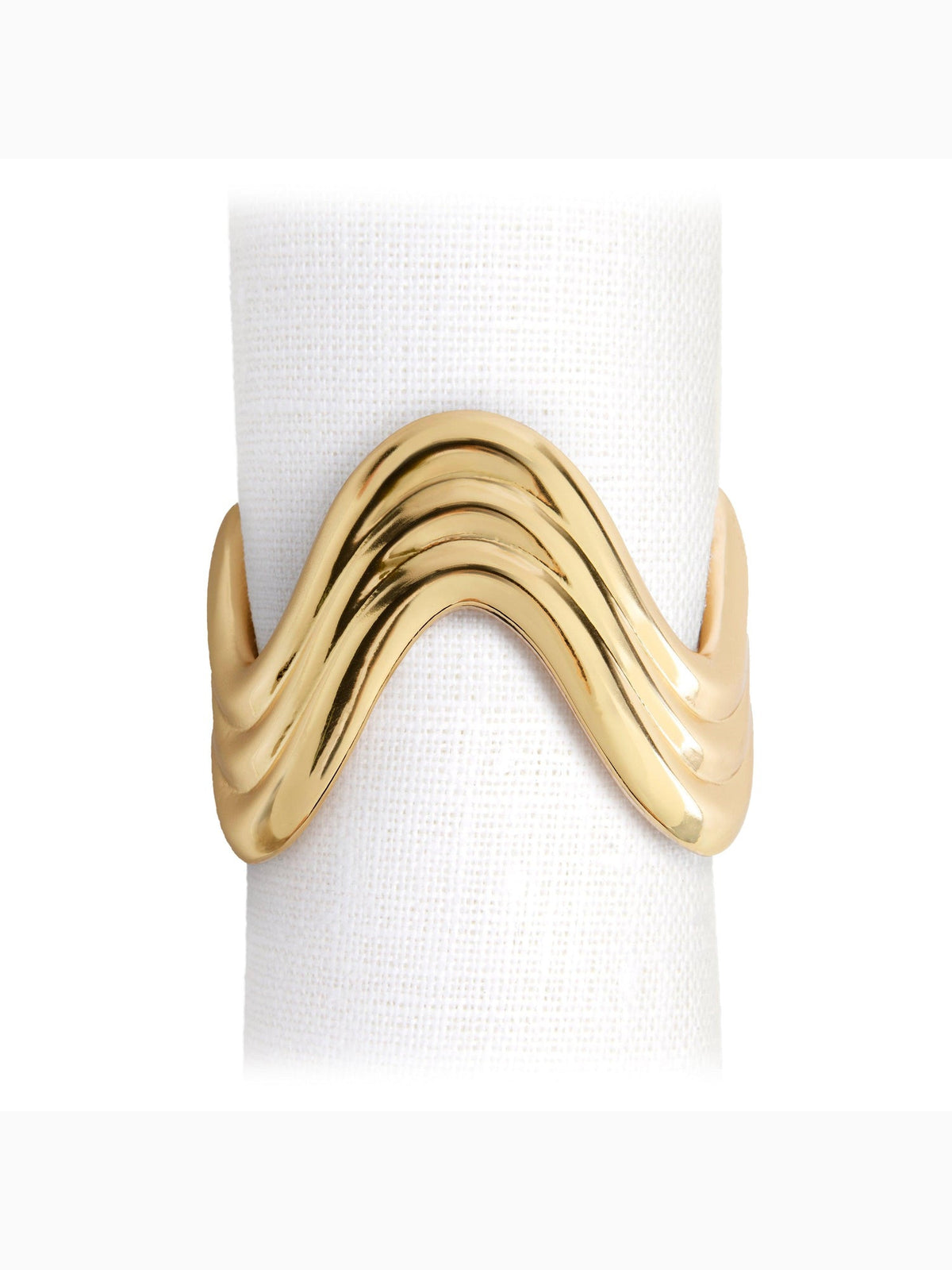 Ripple Napkin Rings Set of 4, Gold, L'Objet
