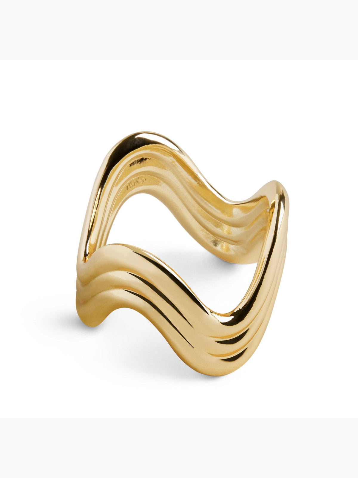 Ripple Napkin Rings Set of 4, Gold, L'Objet (4)
