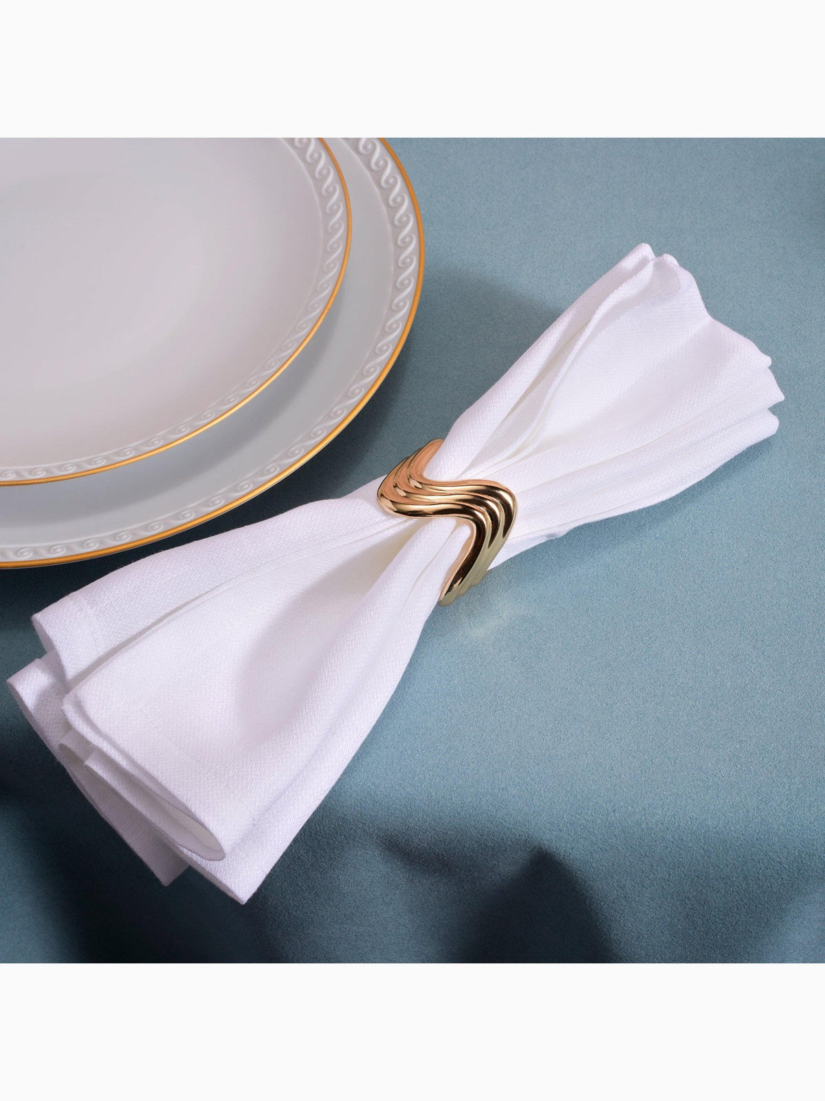 Ripple Napkin Rings Set of 4, Gold, L'Objet (3)
