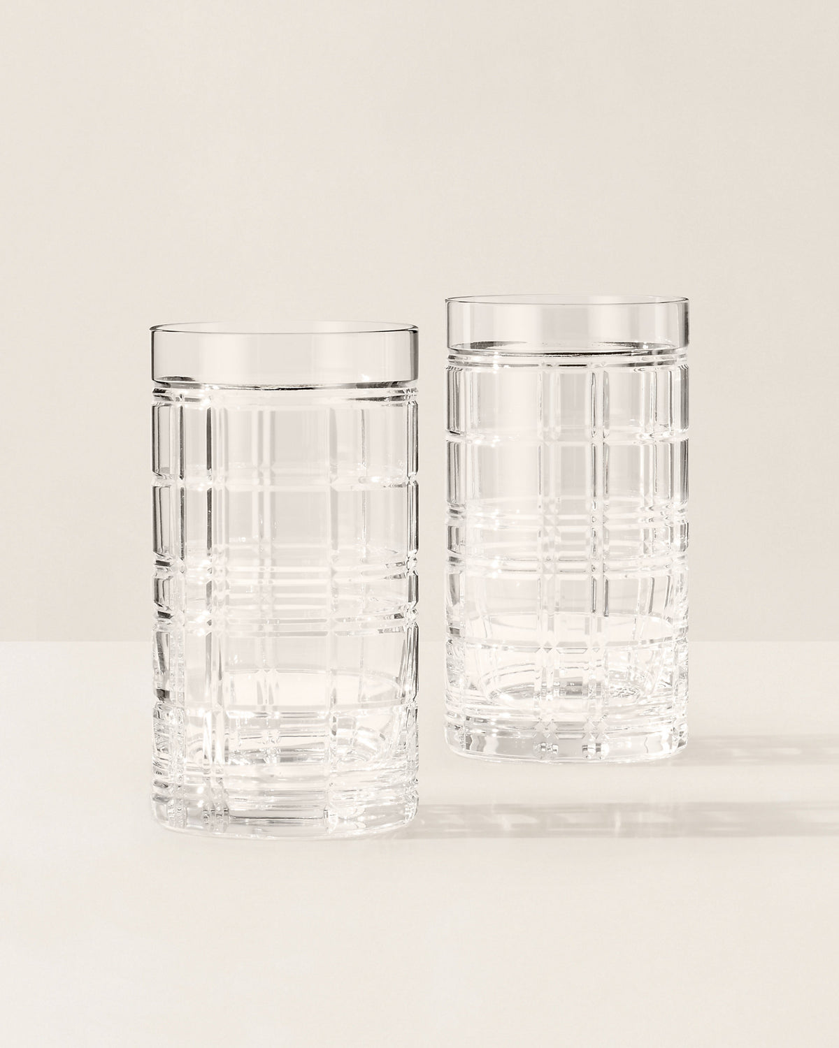 Hudson Plaid Highball Gift Set, Clear, Ralph Lauren Home